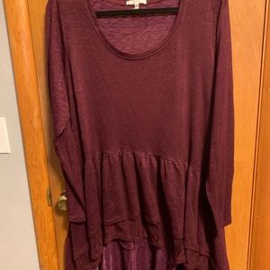 Maurices High Low ruffle blouse